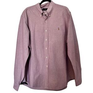 Ralph Lauren Men's Light Plum Button-Down XXL 100% Cotton Shirt